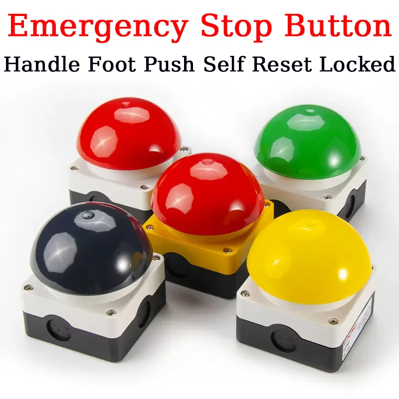 

Pedal Switch IP65 Watproof Responder Switch AC/DC Emergency Stop Button Handle Foot Push Self Reset Locked NO/NC Start Contactor