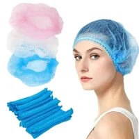 100 Pcs Disposable Non Woven Fabric Sterile Hat Hygienic Food Workshop Dust Hair Salon Makeup Cap Shower Cap Bathroom Supplies 1