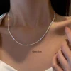 Silver Color Sparkling Necklace For Women Trendy Clavicle Chain Choker Girls Korean Wedding Party Jewelry Accessories 3