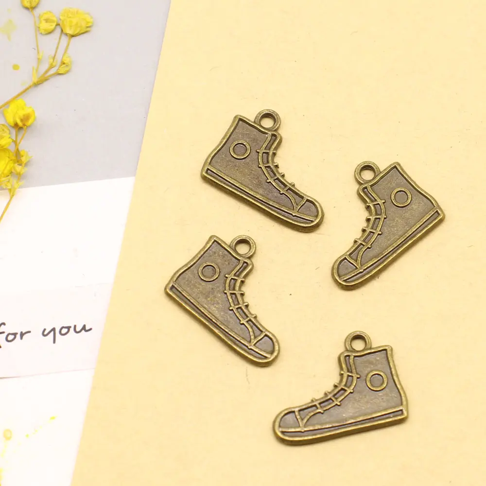 

10pcs 15x20mm Shoes Charms Jewellery Making Pendants For Crafts Beautiful Jewelry Antique Bronze Color