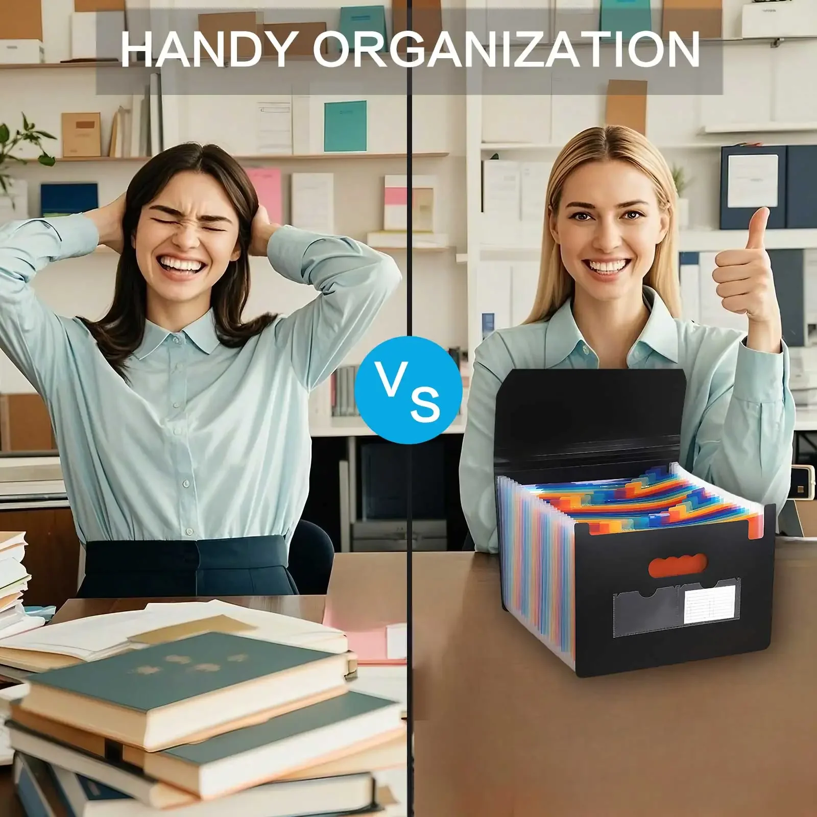 File Folder STONEGO Accordion File Organizer &ndash; 13/25 Grid Three-Side Sealed Flap Folder Durable Waterproof Office Document Storage Bag