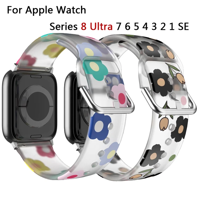 Pulseira de relógio de silicone com gravação flamingo para Apple Watch  Ultra 49mm/Série 8&7 45mm/