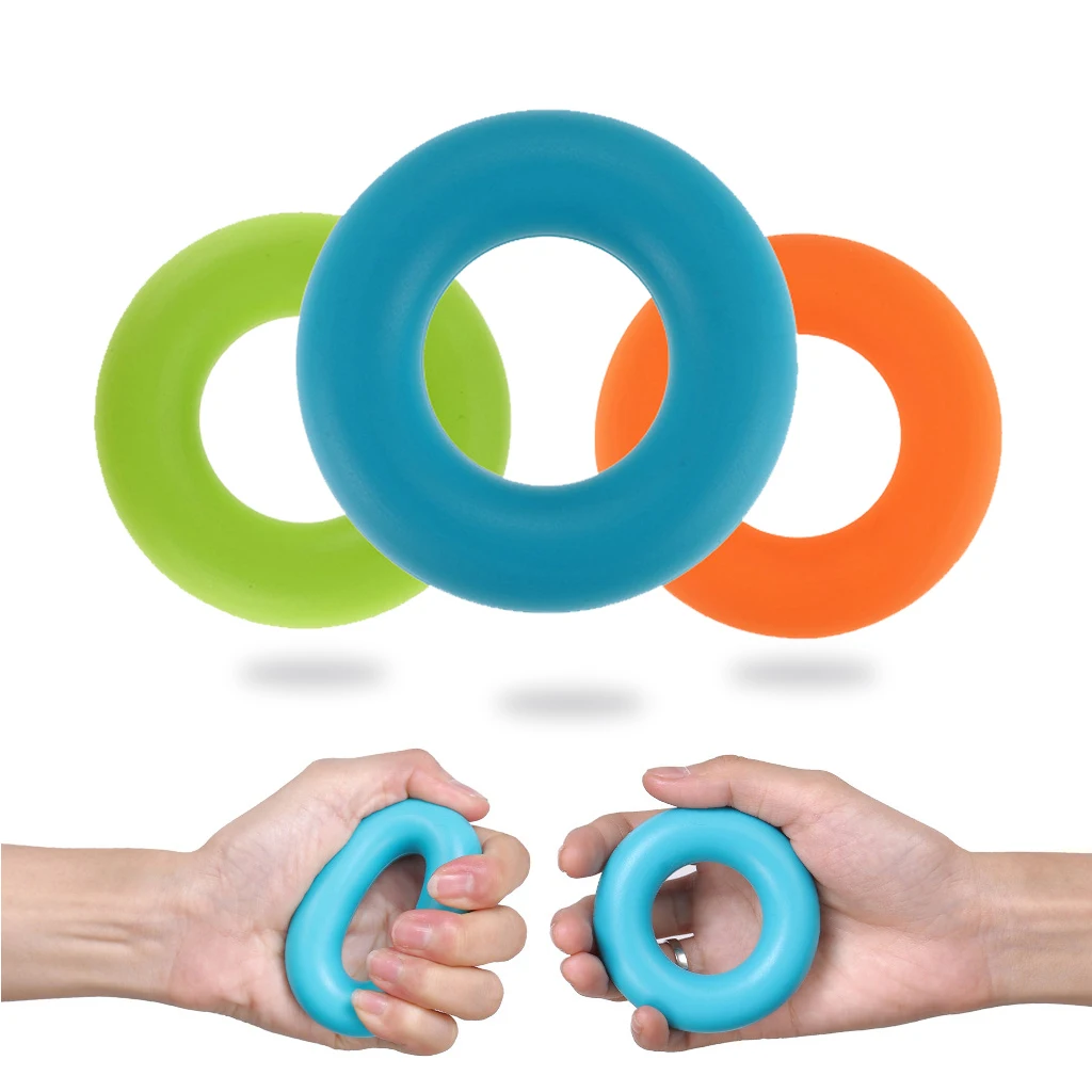 

WOSWEIR Silica Gel Hand Grip Ring Men Women Gym Fitness Finger Heavy Exerciser Ball Strength Muscle Recovery Gripper Trainer