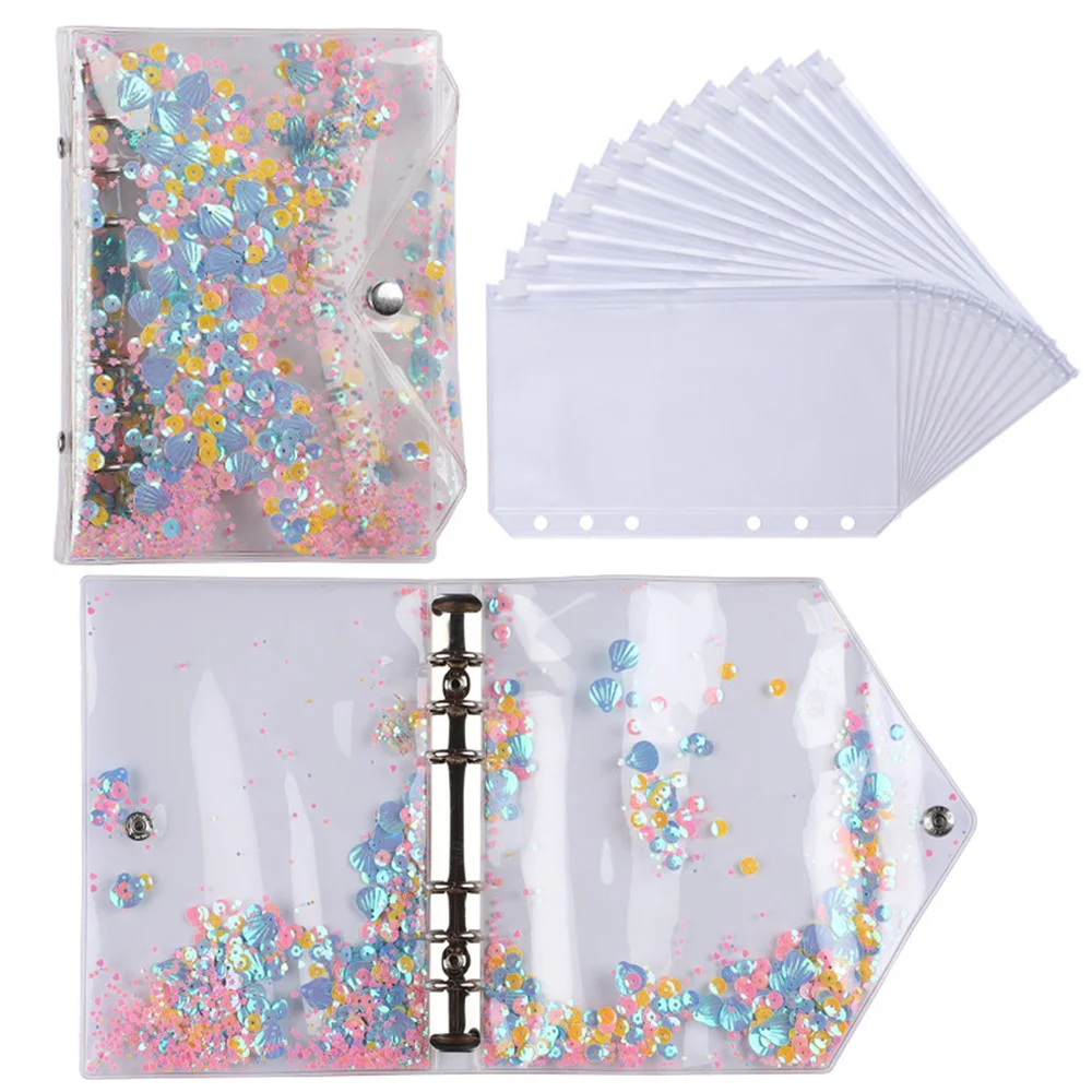 

A6 Symphony PVC Notebook Binder Can Be Filled With 12 Loose-leaf Zipper Bags Bill Change Storage Book Office School Supplies