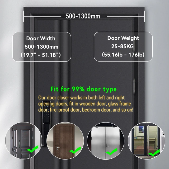 KAK บัฟเฟอร์ไฮดรอลิกประตูอัตโนมัติ 25 กก.ถึง 80 กก.ปรับความเร็วประตูปิดอุปกรณ์ Mute นุ่มปิดฮาร์ดแวร์ประตู 4