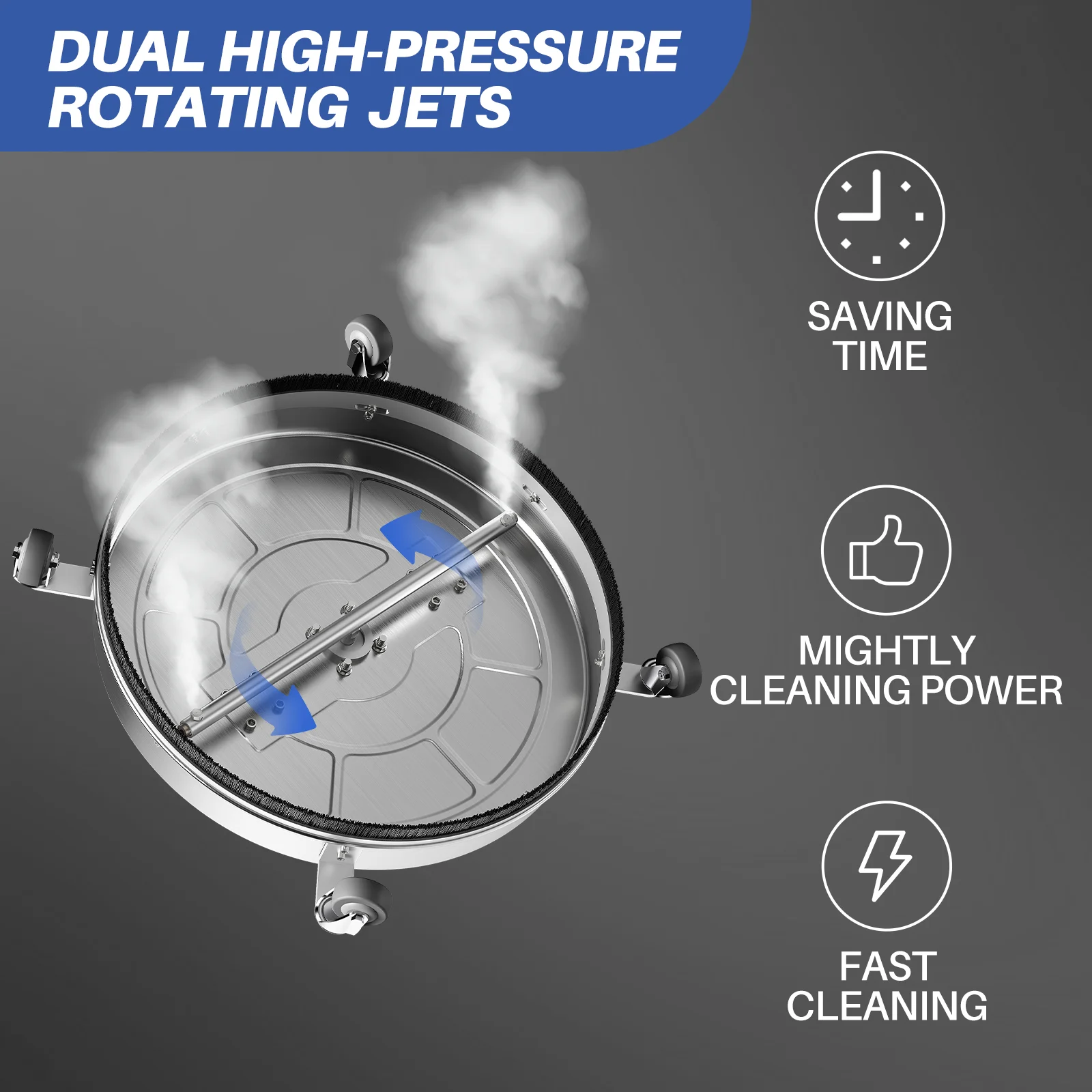 Stainless Steel Commercial Pressure Washer Surface Cleaner