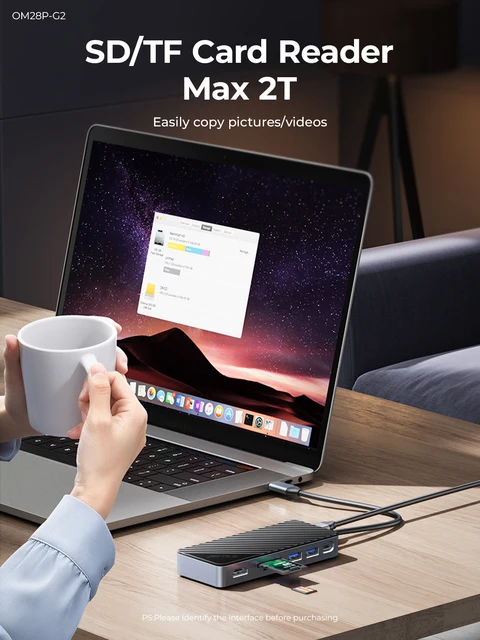 8-in-1 확장성, 고속 데이터 전송, PD100W 충전, NVMe/SATA SSD 인클로저