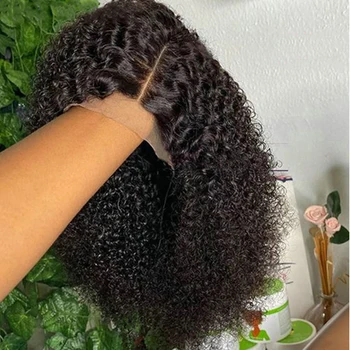 Kinky Curly Bob HD 13X6 Lace Frontal 250 High Density Full Virgin Human Raw Hair Wig Glueless Water Curly For Women Wet And Wavy