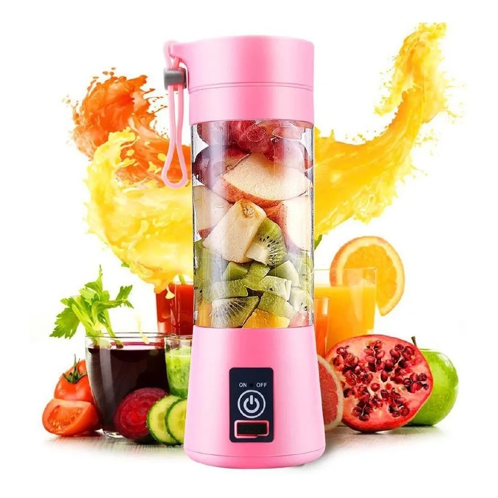 Mini Liquidificador Portátil Shake Take Recarregável Com 6 Lâmina 380ml