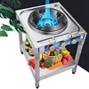 Stainless Steel Deep Sink Gas Cooktop Liquefied Gas Range with Flameout Protection Restaurant Fierce Fire Stove with Pot Rack 3
