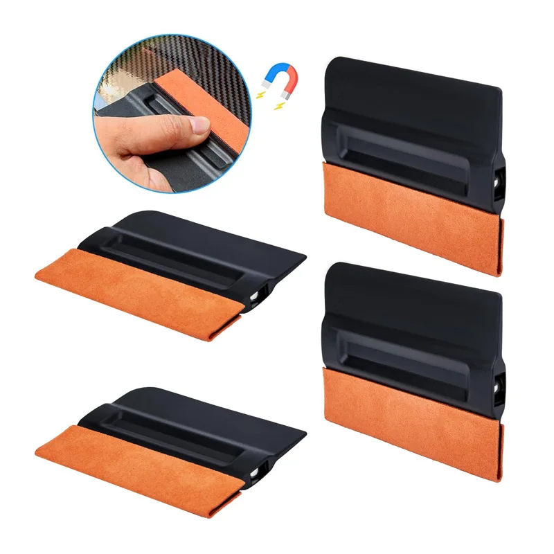3/2/1Pcs Vinyl Magnetic Squeegee Double Suede Soft Felt Edge Squeegee 10cm Vinyl Film Scraper for Car Wrapping Window Tint Tool
