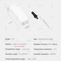 Tuya WiFi/ ZigbeeTemperature Humidity Sensor with External Probe for Smart Life App Alarm Control Support Alexa Google Assistant - Image 6