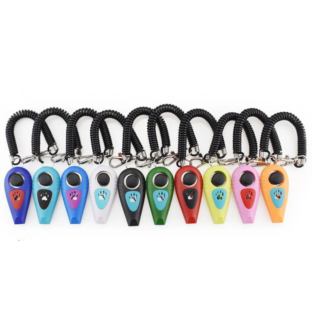 Pet Training Clickers Supplies Multifunction Whistle Clicker Keyring for Dog Cat dog whistle dog clicker