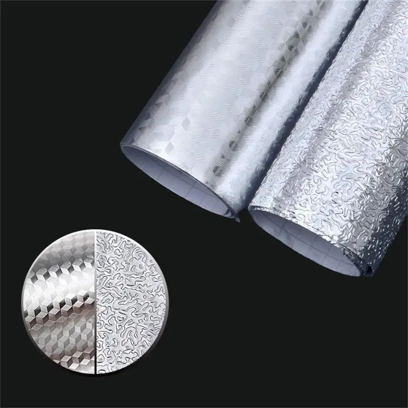 

Kitchen Oil-proof Self Adhesive Stickers Anti-fouling High-temperature Aluminum Foil Waterproof Wallpaper Cabinet Contact Paper
