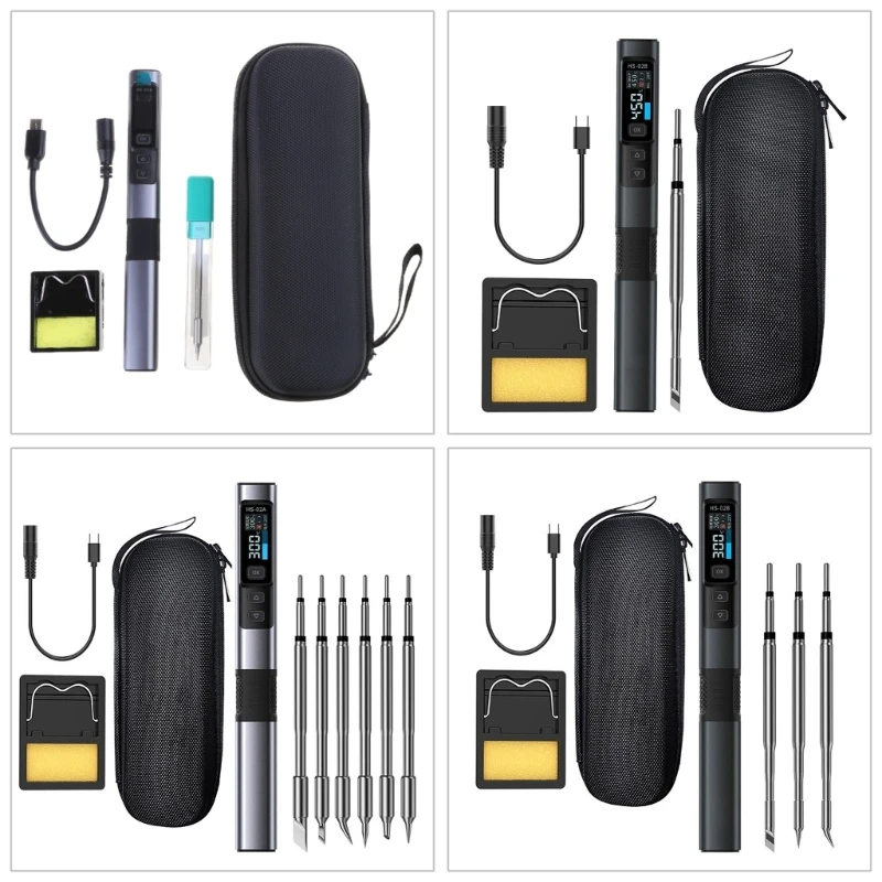 

HS-02 Sleep Soldering Iron 0.96inch Color Display Screen 100-450℃ Soldering Station PD100W Repair Tool