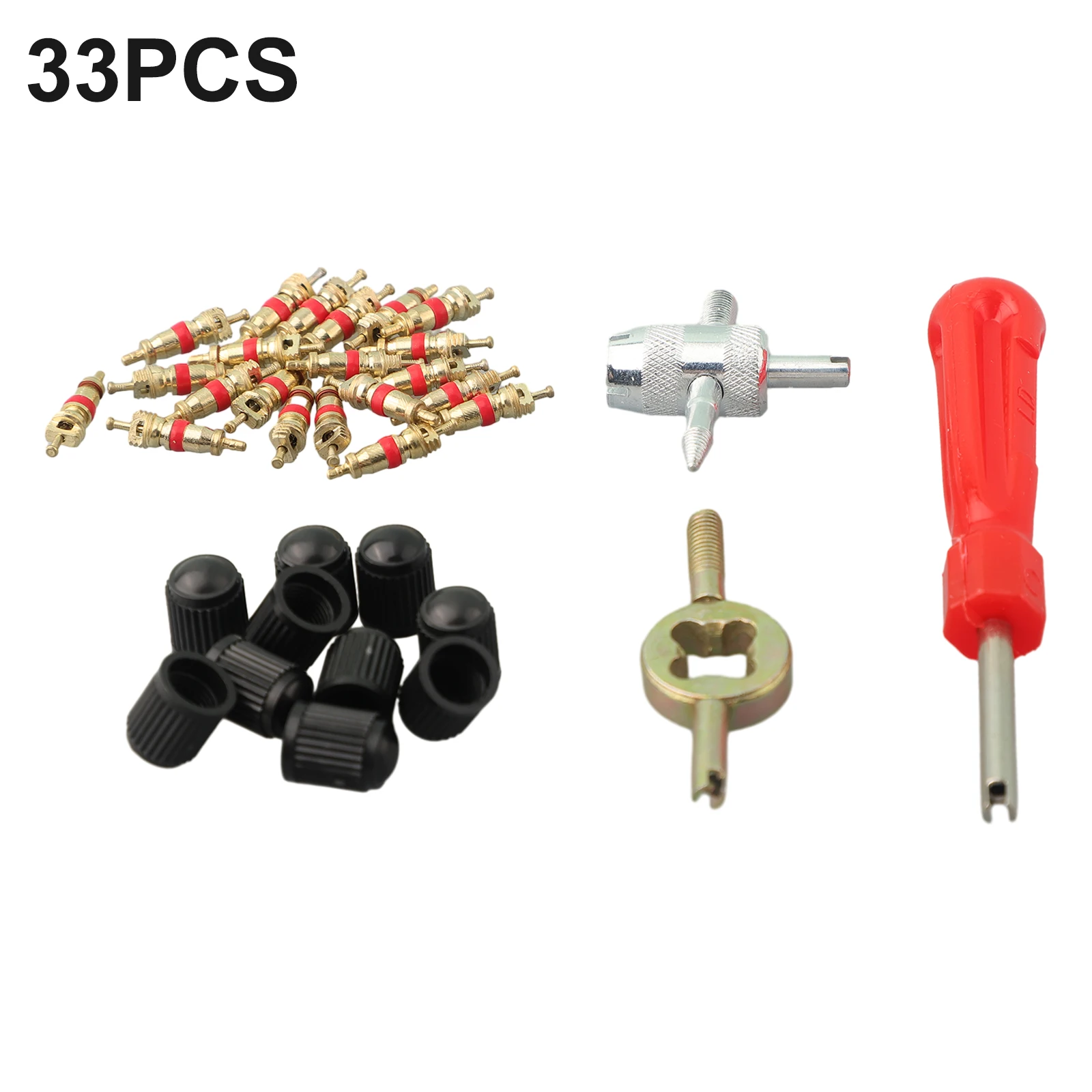 

33Pcs/box Car Bicycle Slotted Handle Tire Valve Stem Core Remover Screwdriver Repair Tool Tire Repair Install Tool Accessories