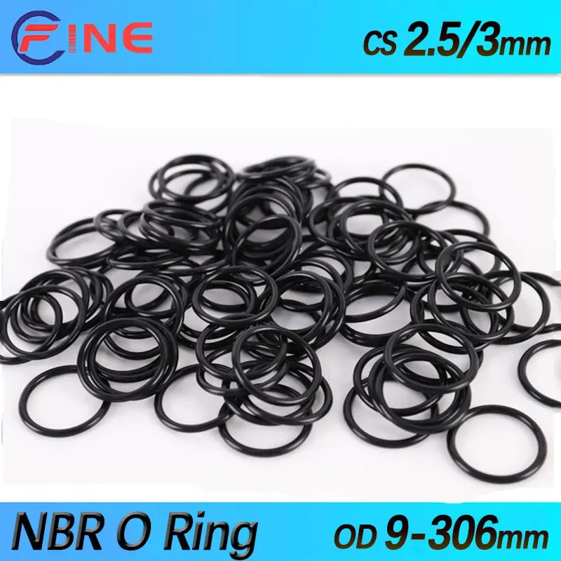 

NBR O Ring Gaskets Seal Nitrile Butadiene Rubber Bands High Pressure O-Rings Repair Sealing O Rubber Rings CS 2.5/3mm