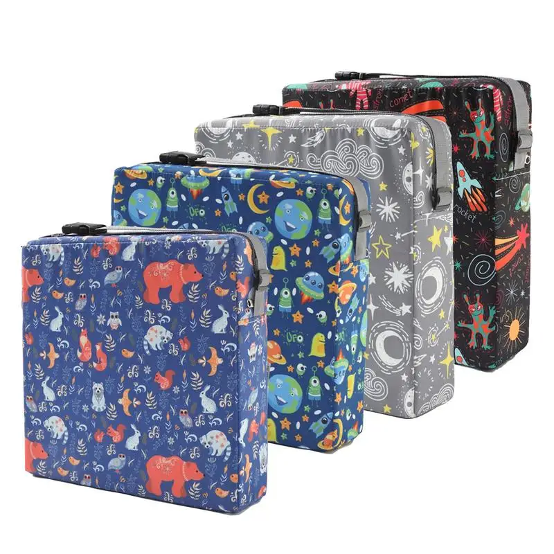 

Booster Seat Dining Chair Colorful Printed Harness Cushions Toddlers PU Washable Dismountable Adjustable Safe Seat Highten Pads