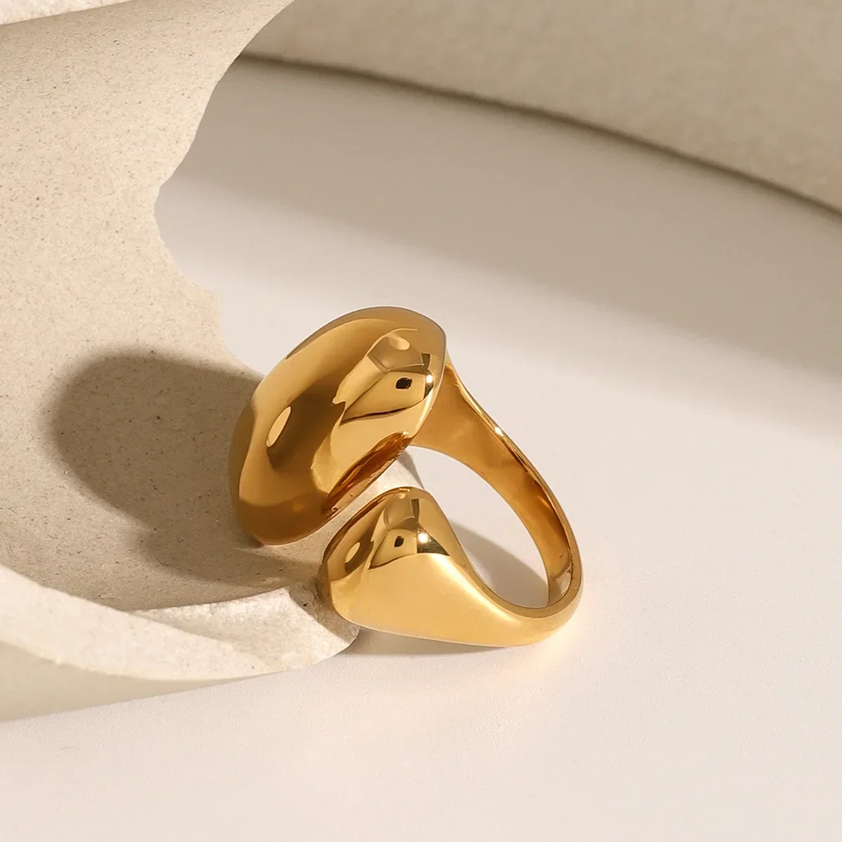 XINYI Minimalist 316L Stainless Steel INS Ring High Quality Waterproof Charm Metal Gold Silver Color Fashion Finger Jewelry 3