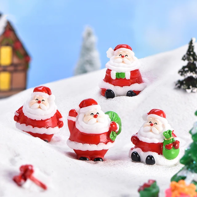 Christmas Snowman Miniature Santa Claus Dolls Fairy Garden Miniatures  Figures Accessories Terrarium Figurines Decoration - AliExpress