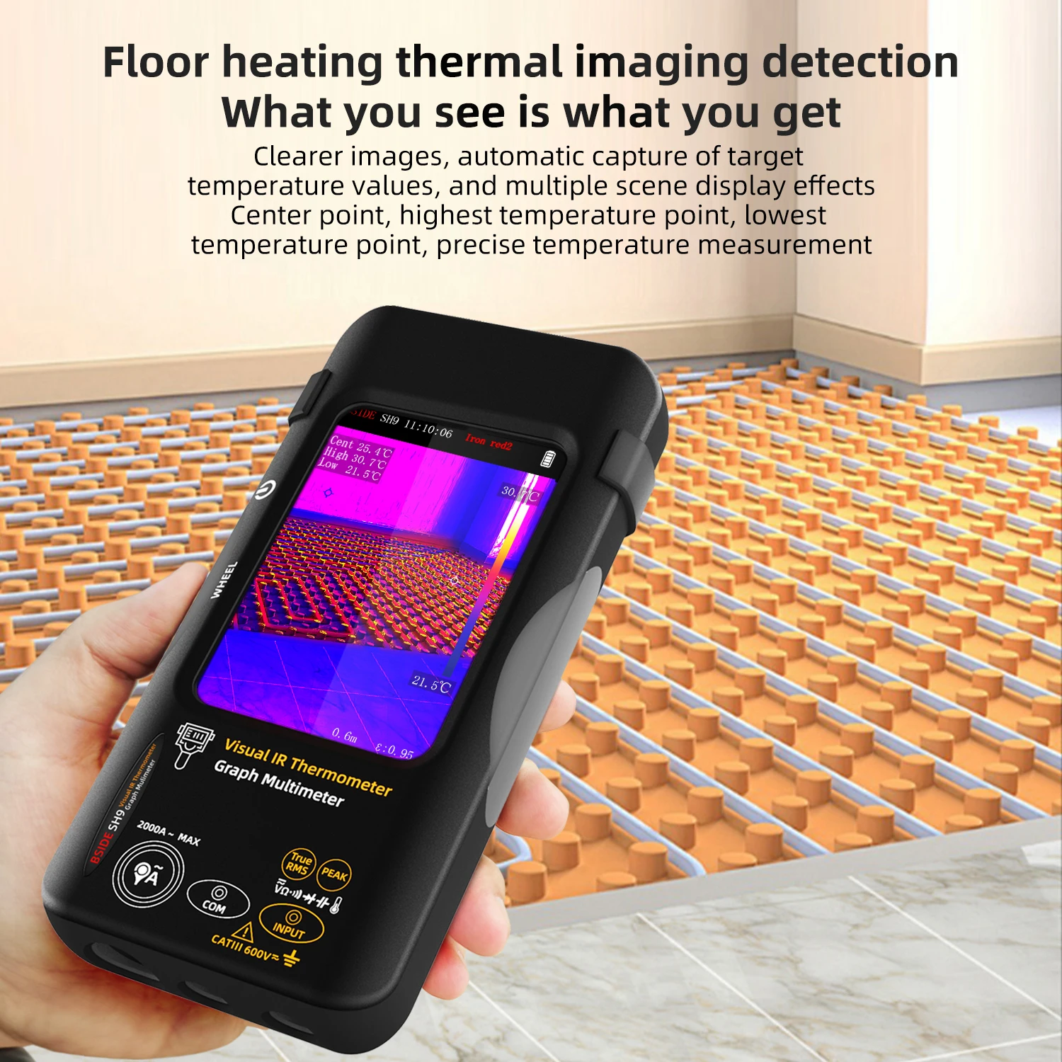 BSIDE SH9A SH9 320*428 Thermal Imager Camera Digital Multimeter 2 in 1 IR Camera for Macro lens Current SH7 SH7A Voltmeter