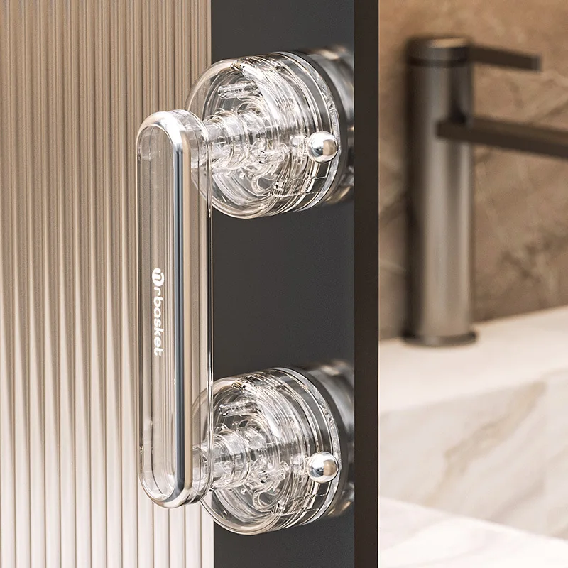 Suction Cup Glass Door Handle No Punching Bathroom Sliding Door Strong Armrest Window Cabinet Door Refrigerator