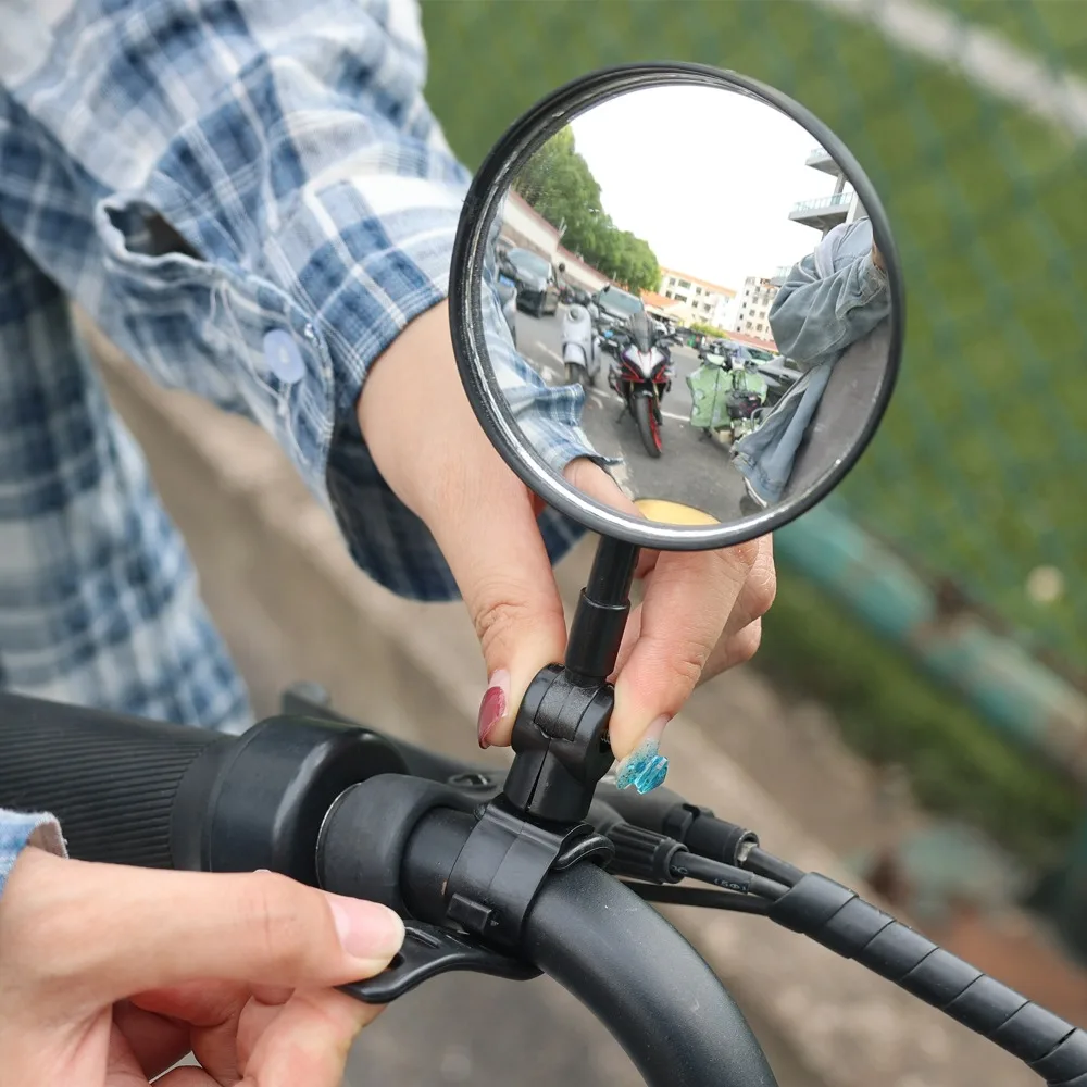 Motorcycle Side Mirrors with Adjustable Extended Strap Universal E
