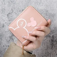 Portefeuille court de dessin animé japonais et coréen pour femme, mini porte-monnaie portable de grande capacité avec fermeture éclair pour étudiante, nouvelle collection 2024 4