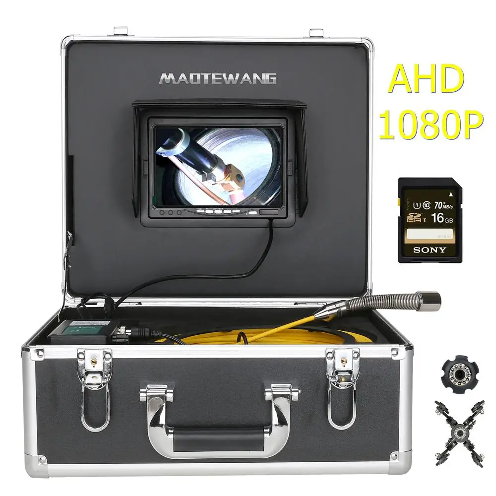 

MAOTEWANG DVR 7" Monitor Sewer Pipe Inspection Video Camera ,IP68 AHD 1080P Drain Pipeline Industrial Endoscope System