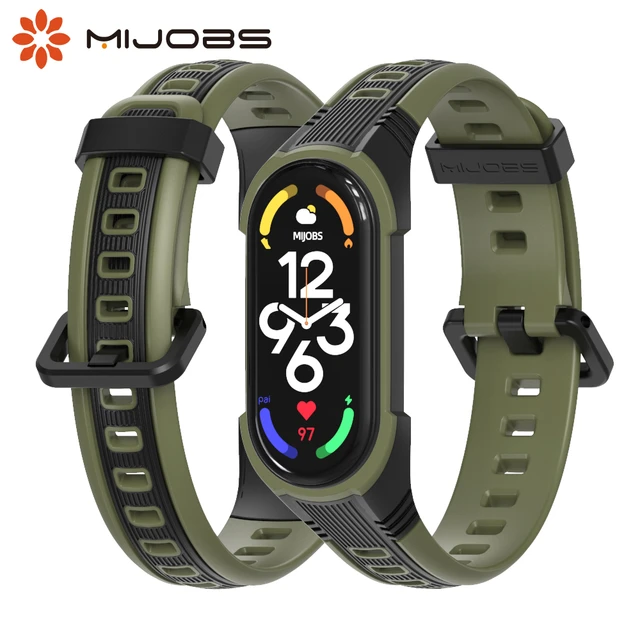 MIJOBS Correa para Mi Band 7 Mi Band 6, pulsera de repuesto para Xiaomi Mi  Band 5 Mi Band 4 Mi Band 3 Correa de muñeca deportiva de silicona para