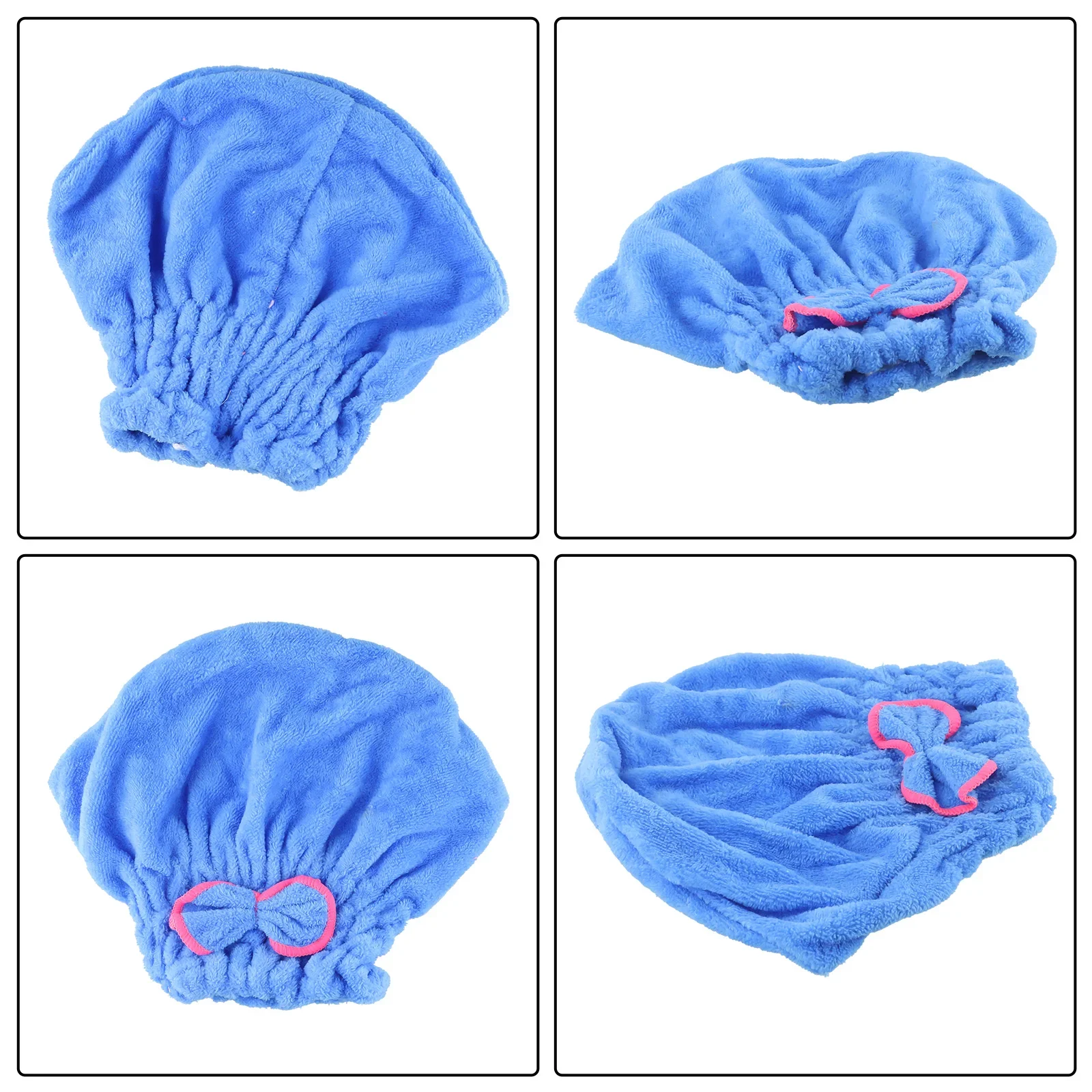 6 Colors Microfiber Solid Quickly Dry Hair Hat Hair Turban Women Girls Ladies Cap Bathing Drying Towel Head Wrap Hat 29X30cm 3