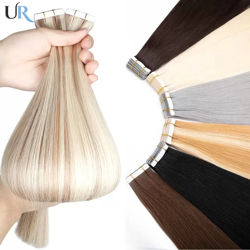 Injection Skin Hair Extensions Tape In Human Hair Extension Bonded Capsules Microlink Capsules Natural Straight 20Pcs