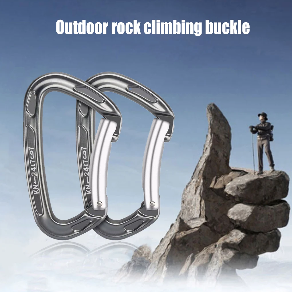 

2pcs Climbing Carabiner Lock D Aviation Aluminum Clips Hardware Buckle Multifunctional Paracord Bent Buckles Mountaineering