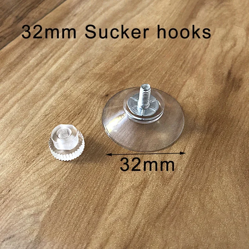 Clear Suction Cup Hooks with Screw Nuts - Strong Adhesive Holders