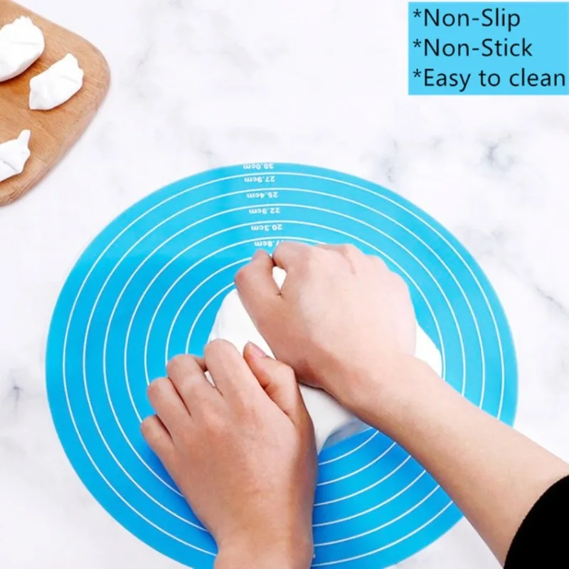 Silicone Baking Mat with Measurement Scale Non-Stick Heat Resistant Up To 480°F Ideal for Baking Bread Pastries Dough Kneading