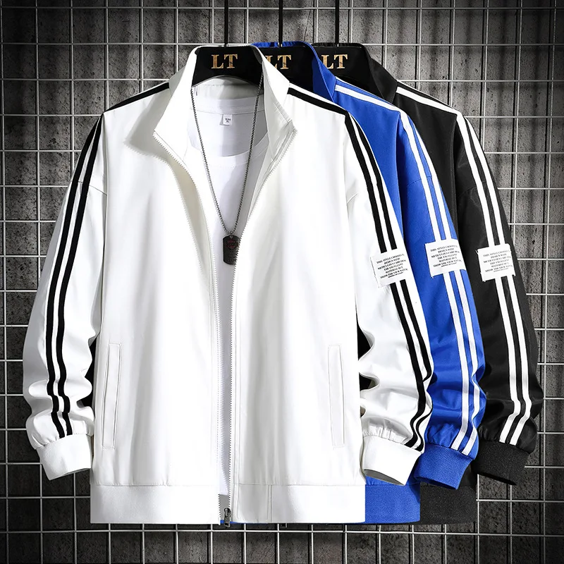

Jackets For Men 2022 Autumn Rib Sleeve Patchwork Zipper Casual Bomber Baseball Jacket Loose Korean Fashion Cardigan Coats Homme