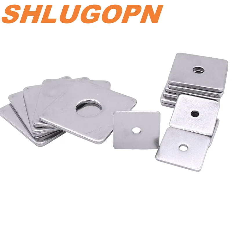 SLGP 2-50pcs M3-M16  Stainless Steel 304 A2 Square Washers Flat Gasket Pad  Plate Curtain Wall with Pad DIN436 Large size