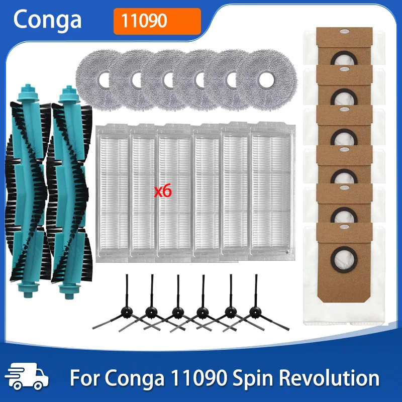 

Accessories For Cecotec Conga 11090 Spin Revolution Replacement Spare Parts Main Side Brush Hepa Filter Mop Dust Bag