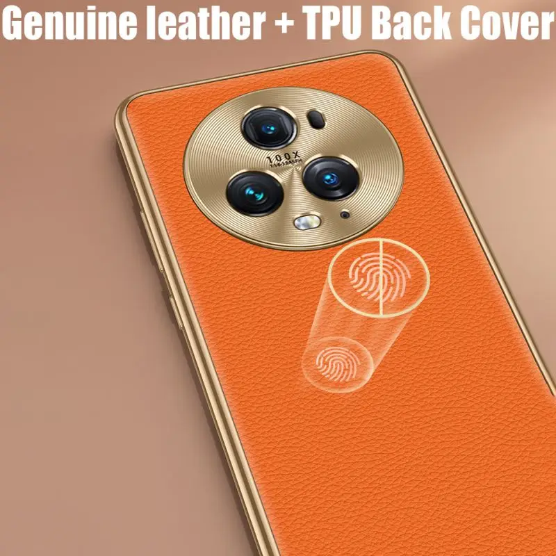 Fashion Genuine Leather Soft TPU Back Cover Case for Honor Magic 4 5 Pro Ultimate Huawei Mate 50 40 Pro RS