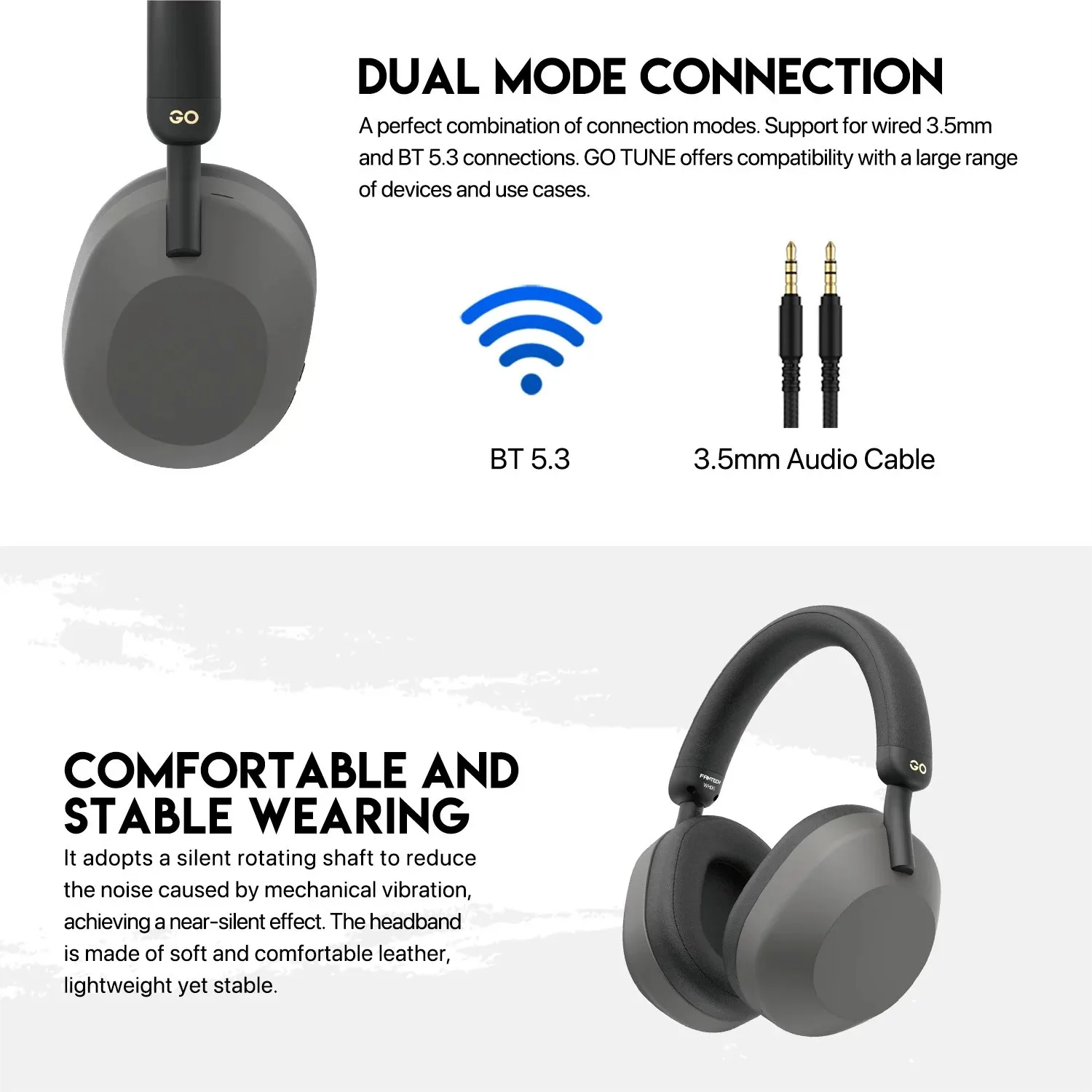 FANTECH WH06 듀얼 모드 무선 블루투스 게이밍 헤드셋 오버이어 경량 편안함 낮은 지연율 PC 노트북 CS2 발로란트용