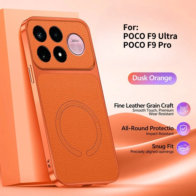 Vegan Leather Magnetic Ultra-Thin TPU Anti-Drop Case Cover