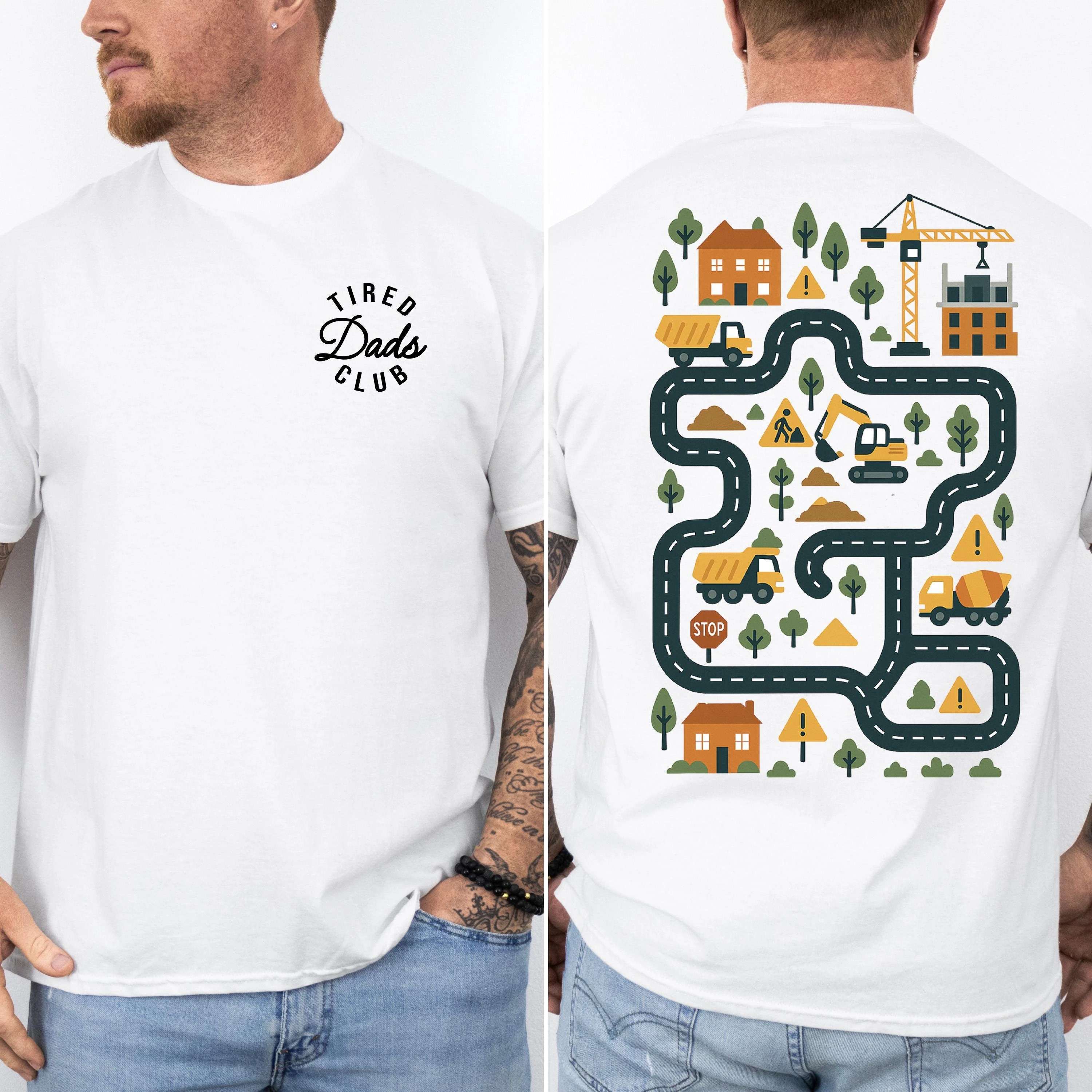 Tired Dads Club Herren-T-Shirt, Sommer-Trainingsanzug, Rundhalsausschnitt, kurzärmeliges Oberteil, lässige Sportbekleidung, Harajuku-Mode, Streetwear