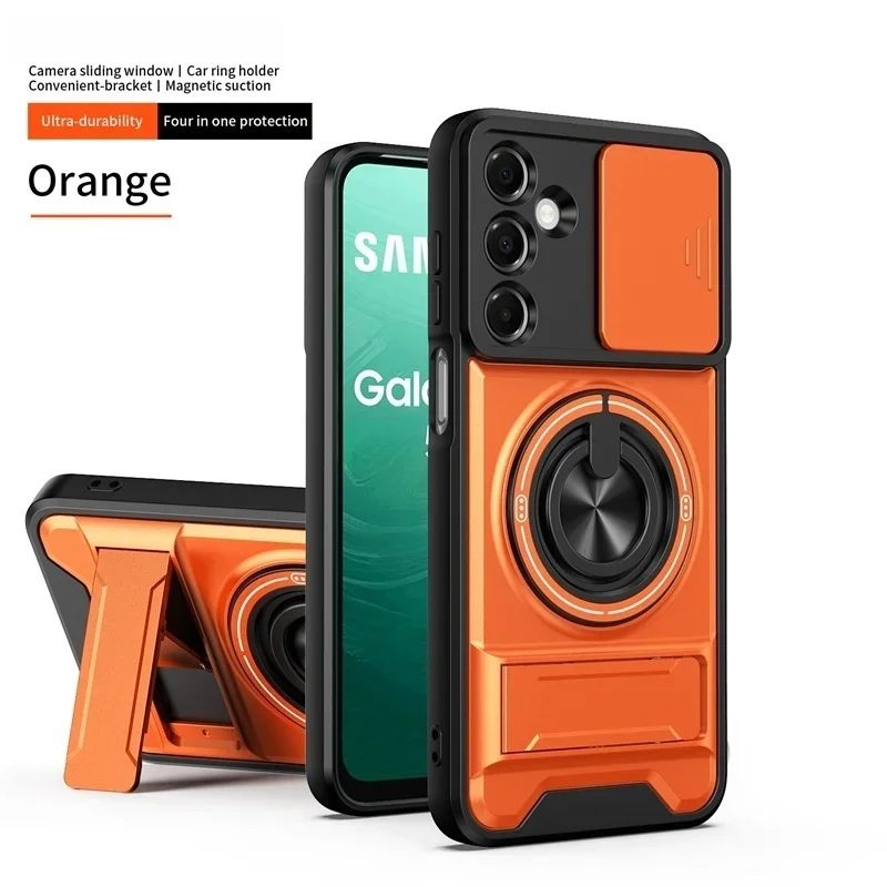 Enhanced Armor Case with Magnetic Stand Holder and Lens Protection Cover