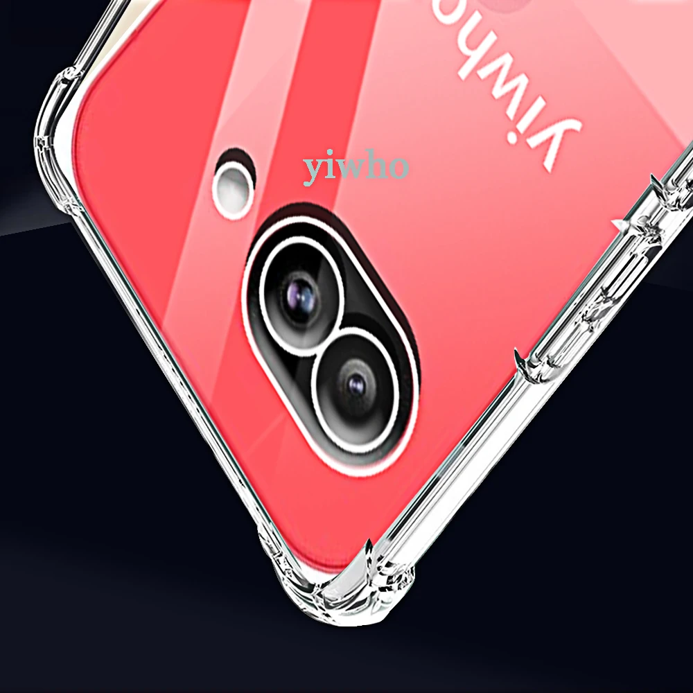 Crystal Clear Soft TPU Phone Case with Protective Camera Shell