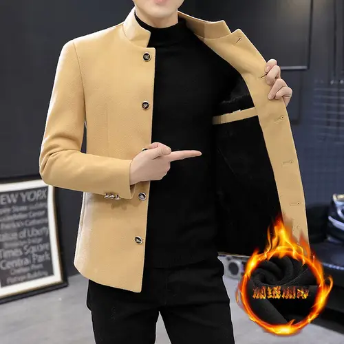 남성의 품격을 더하는 부티크 두꺼운 스탠드업 칼라 블레이저 추천