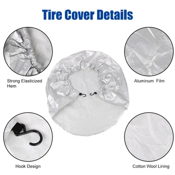 Car Tire Covers For RV Truck Camper Trailer Universal Vehicle Wheel Protector Car-Styling 27-29 inch Tyre Storage Bag 4 Pcs 6