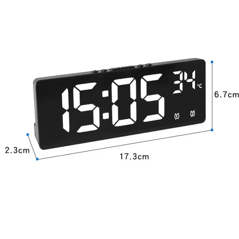 Versatile Digital Alarm Clock with Temperature Display & Large Screen