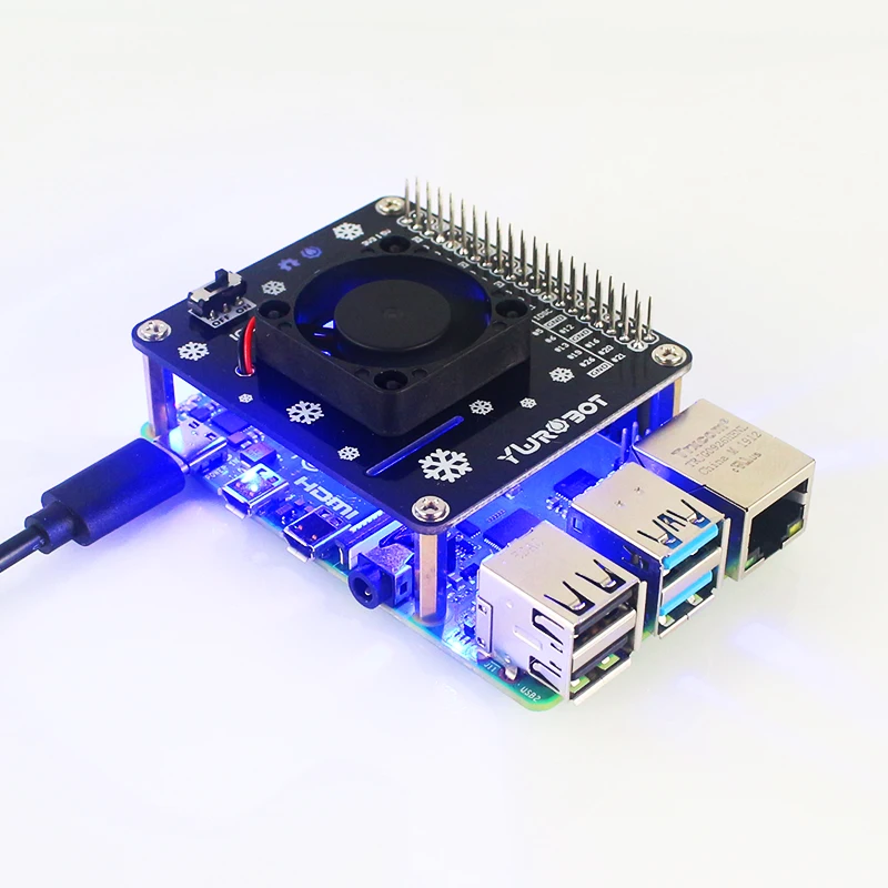 Raspberry Pi 4 Model B GPIO extension board switch cooling fan HAT with blue LED single dual fan for Raspberry Pi 4B 3B + 3B raspberry pi raspberry pi cooler raspberry pi expansion board