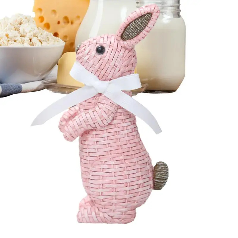 

Rabbit Retro Resin Figurines Creative Cute Bunny Shape Figurines Easter Rabbit Ornaments Cute Bunny Resin Ornaments Desktop