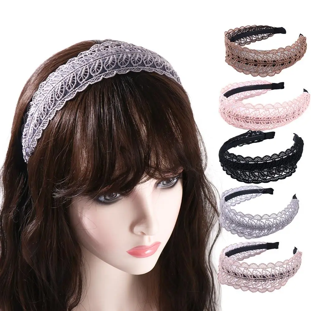 With Toothed Temperament Resin Face Wash Women Hair Accessories Korean Style Hair Wear Wide Side Hairband Lace  Leaves Headband